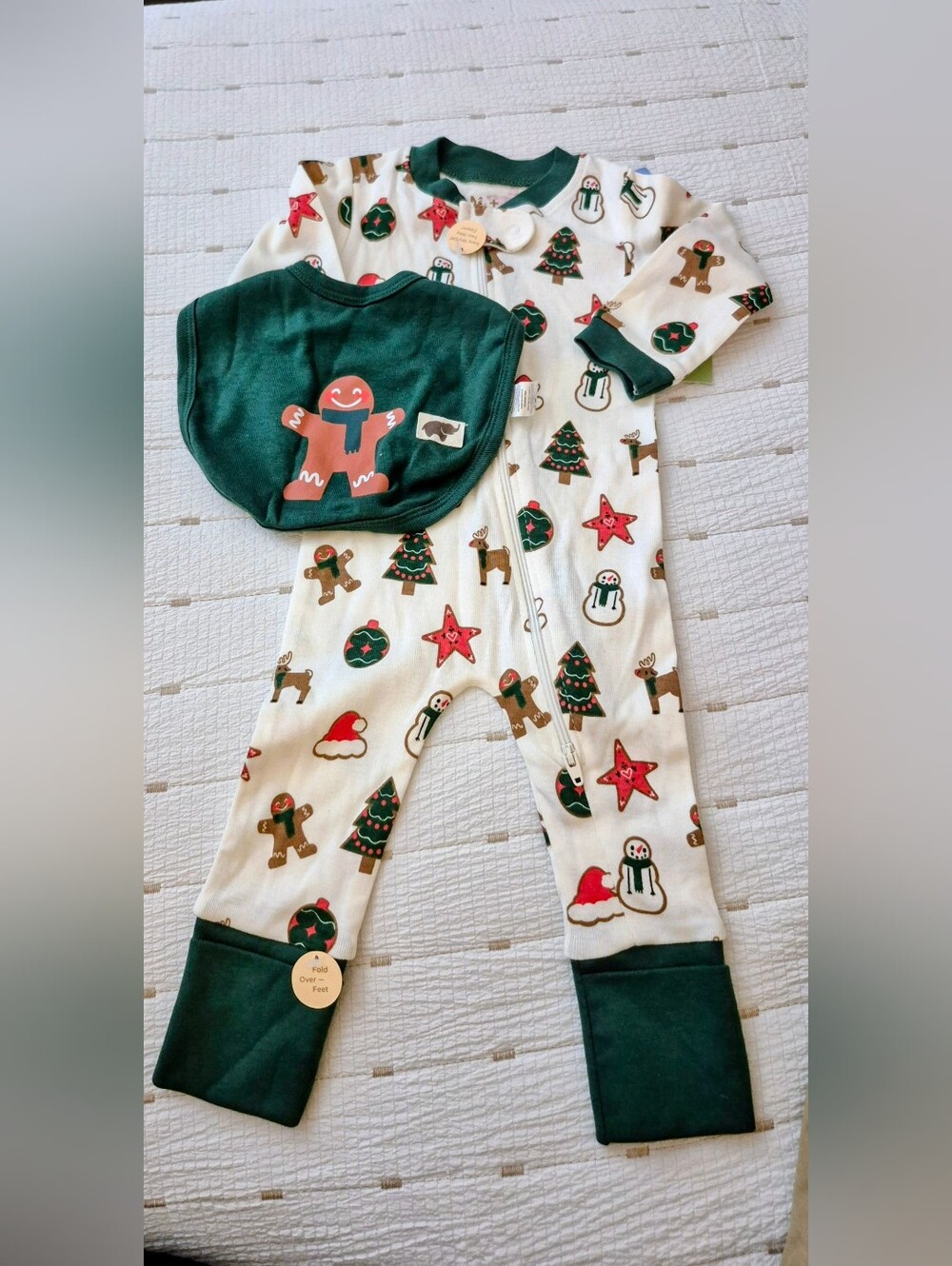 MONICA + ANDY Holiday Onesie & Bib Set